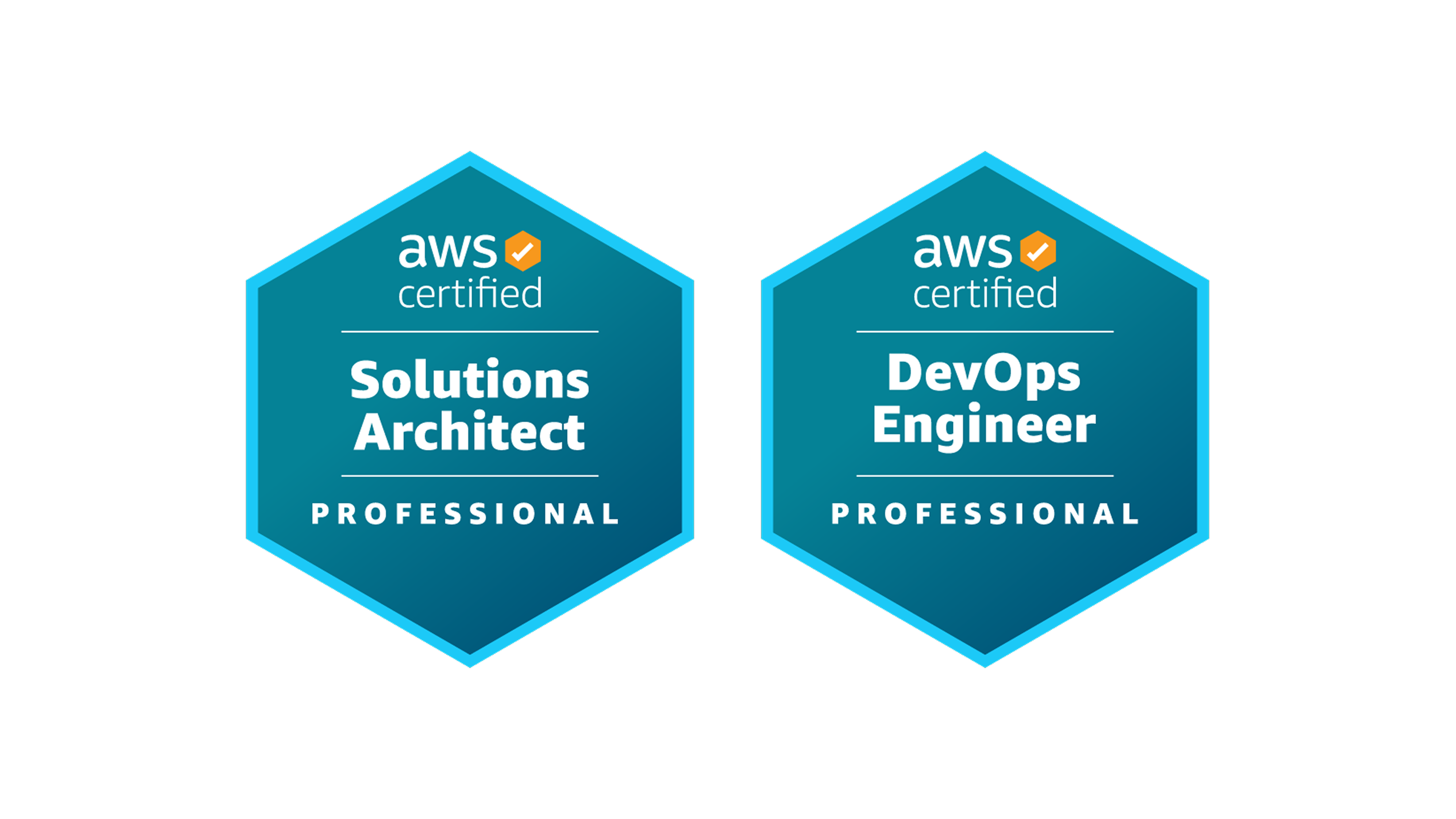 AWS Solutions Architect Professional and DevOps Engineer Professional badges